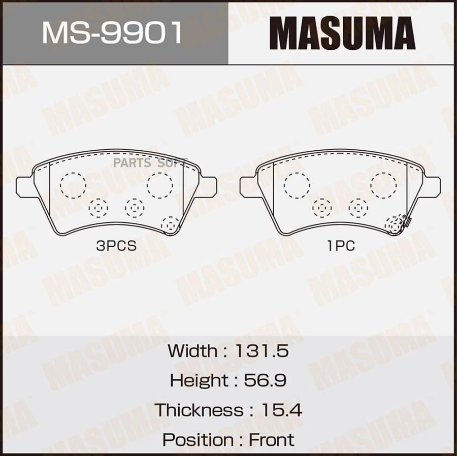 

Колодки дисковые MASUMA, AN-8134WK, NP9017, P23105 front (1/12)