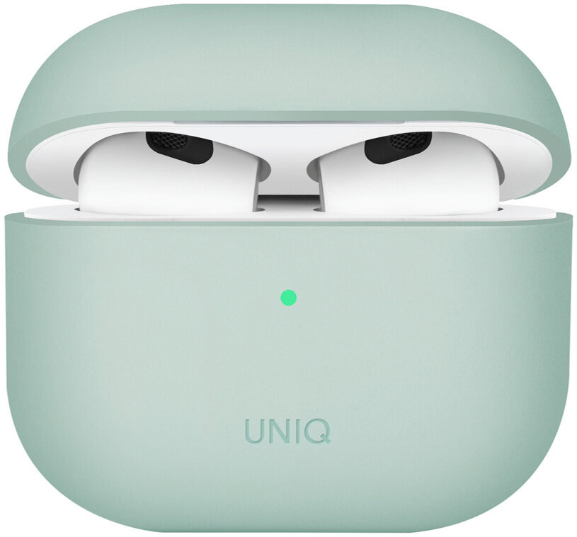 Чехол Uniq Lino Liquid silicone для AirPods 3 Мятный -LINOGRN)