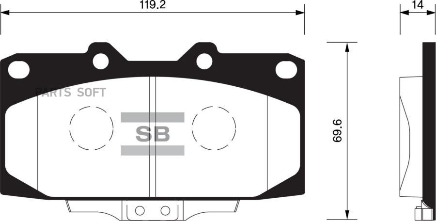 

Тормозные колодки Sangsin brake передние дисковые SP1486