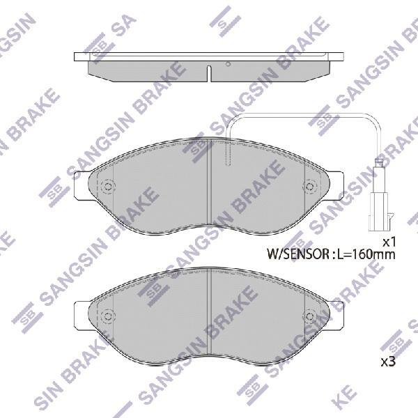 

Тормозные колодки Sangsin brake передние дисковые SP1904