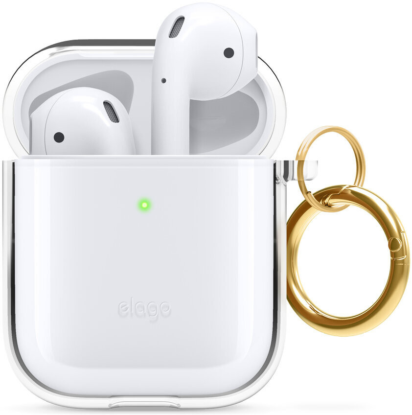 фото Чехол с карабином elago clear hang case для airpods 1/2 прозрачный