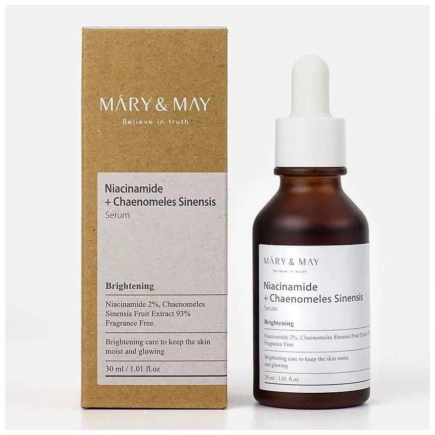 

Сыворотка осветляющая Mary&May Niacinamide + Chaenomeles Sinensis Serum 30 мл