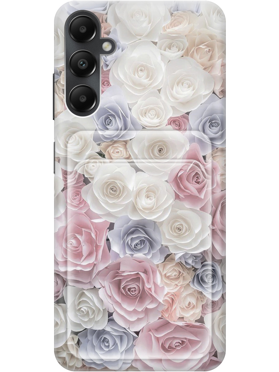 

Силиконовый чехол на Samsung Galaxy A05s с рисунком "Пастельные розы", Белый;розовый;серый, 20011929