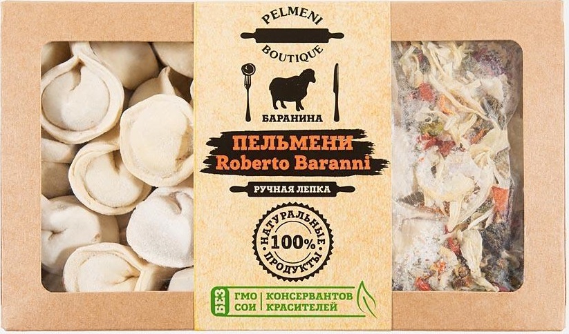 

Пельмени Пельменный Бутик Roberto Baranni, с бараниной и зирой, 400 г