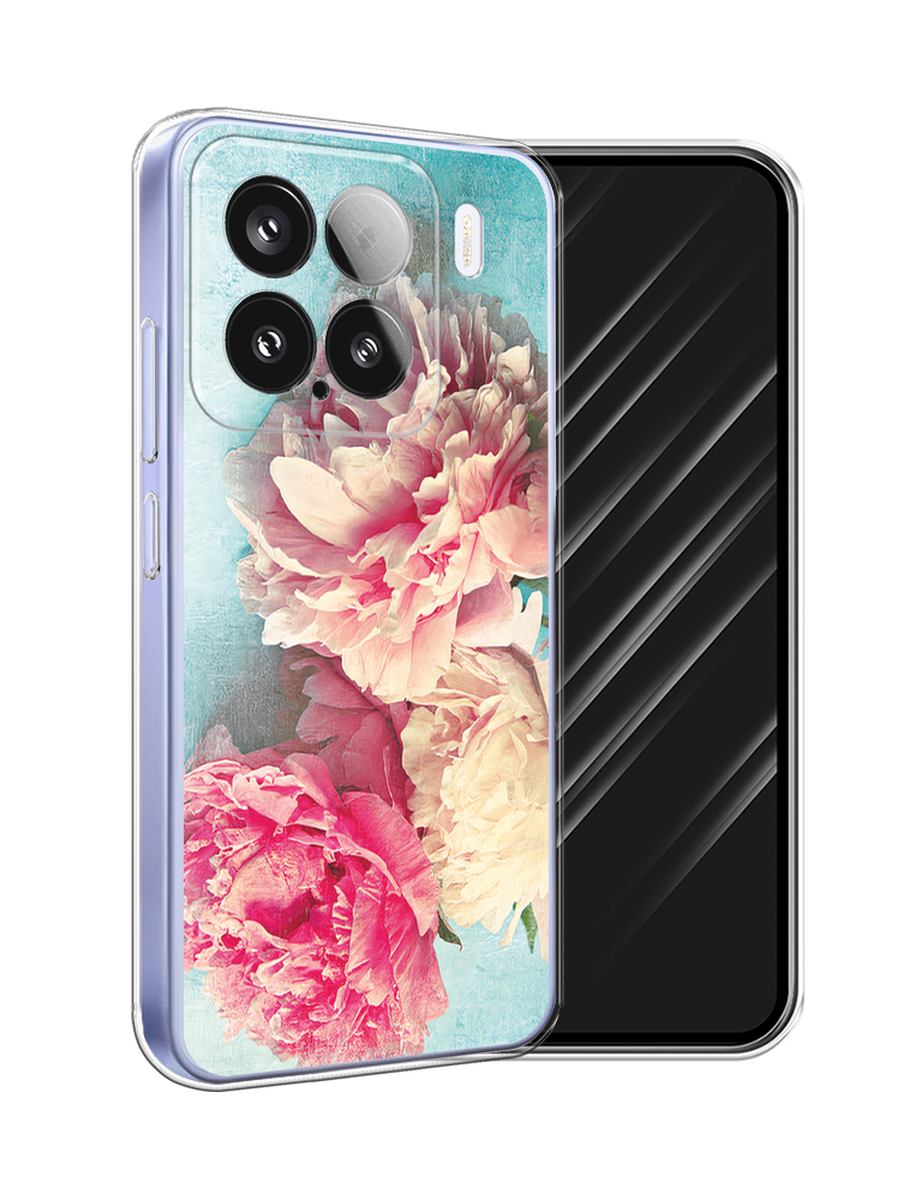 

Чехол Awog на Xiaomi 15 "Пионы new", Бирюзовый, 323650-1