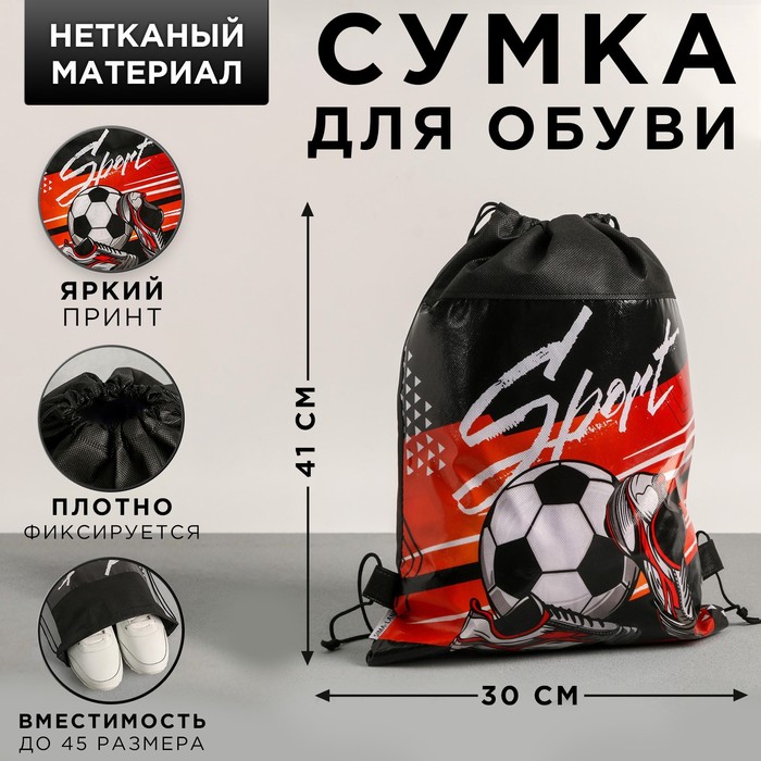 

ArtFox STUDY Сумка для обуви Sport, 41х30х0,5 см, Черный