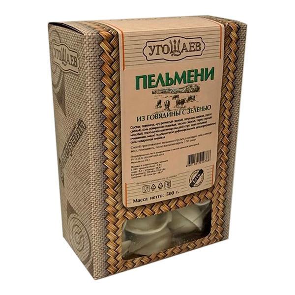 

Пельмени Угощаев из говядины, с зеленью, 500 г