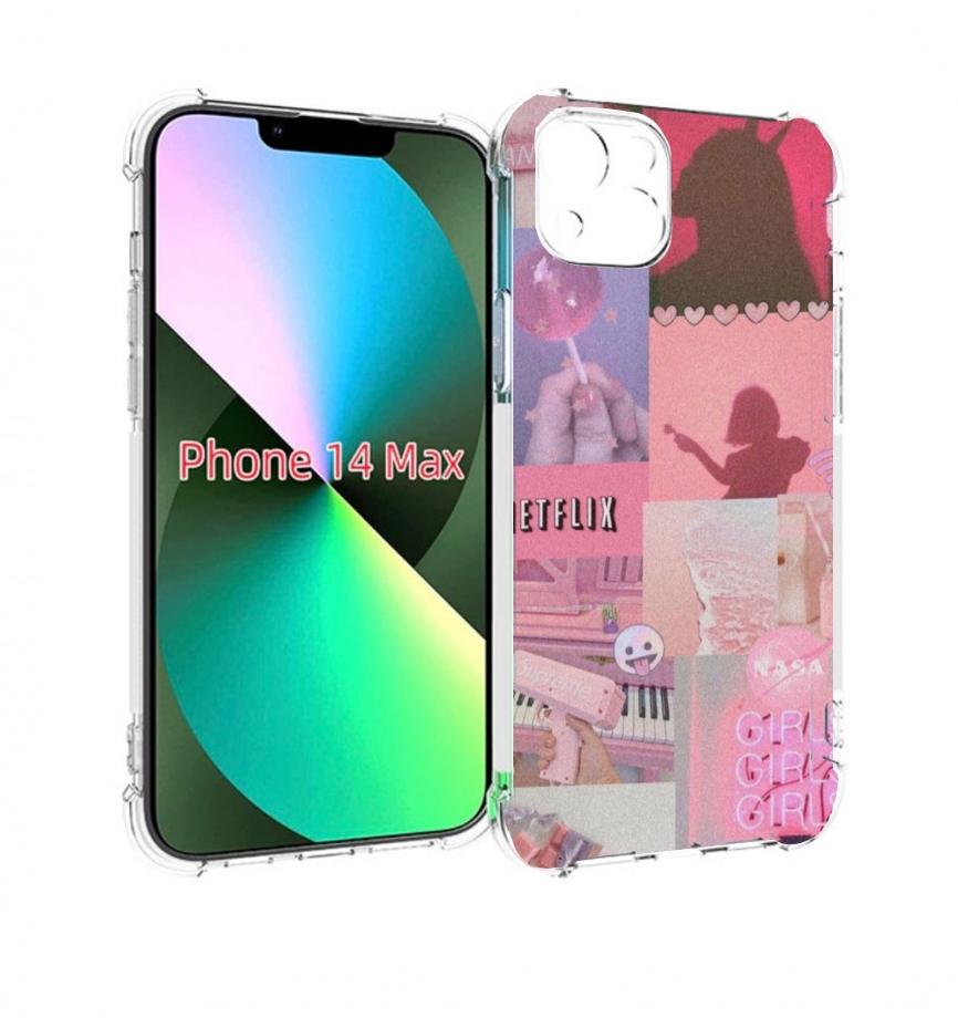 

Чехол MyPads Розовый-вайб для iPhone 14 Plus (6.7), Прозрачный, Tocco