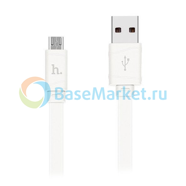 фото Дата-кабель usb универсальный microusb hoco x5 bamboo (белый) basemarket