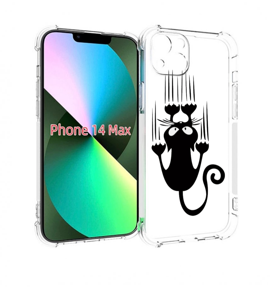 

Чехол MyPads Свисающий-кот для iPhone 14 Plus (6.7), Прозрачный, Tocco