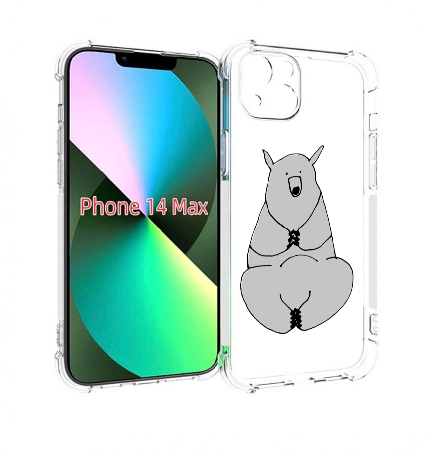 

Чехол MyPads Серый медведь для iPhone 14 Plus (6.7), Прозрачный, Tocco