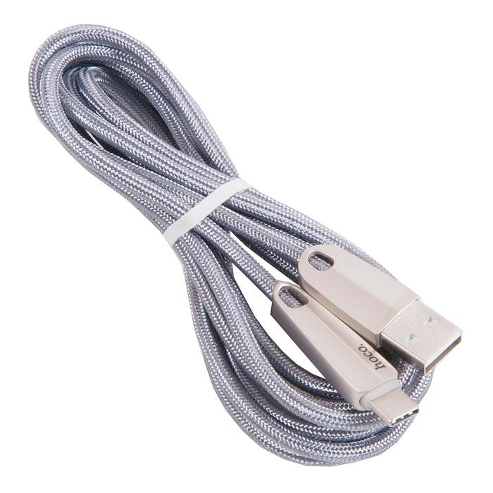 

Кабель USB Hoco U35 Space shuttle для Type-C, 2.4 A, длина 2 м, серый