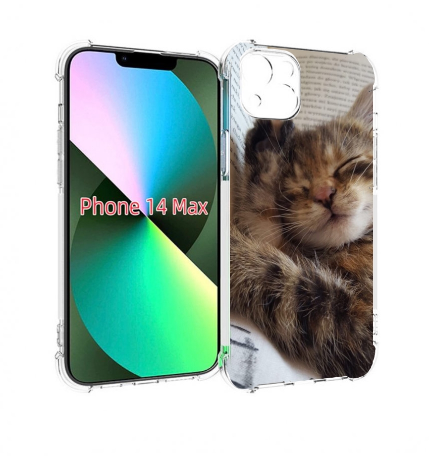 

Чехол MyPads Спящий-котенок для iPhone 14 Plus (6.7), Прозрачный, Tocco