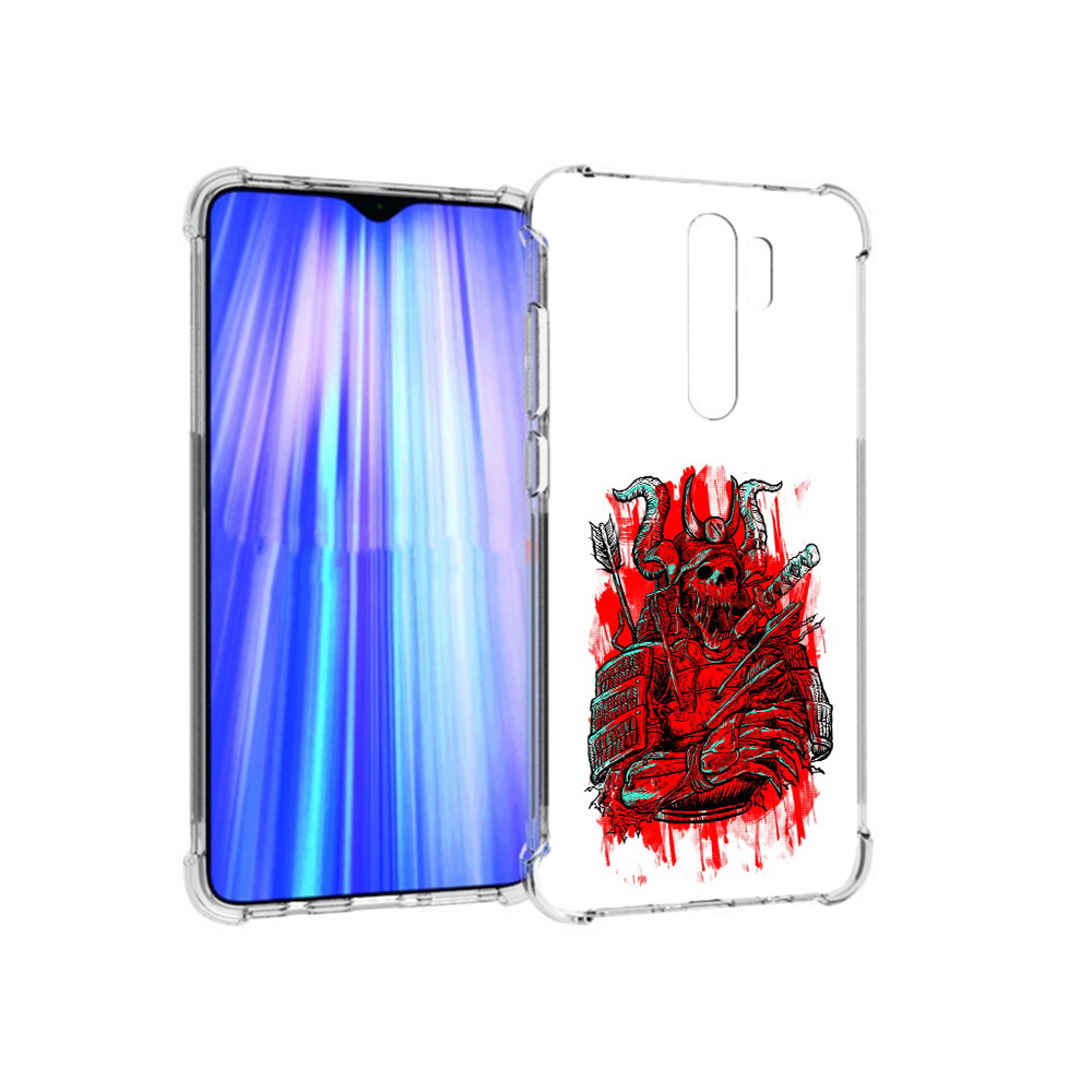 

Чехол MyPads Tocco для Xiaomi Redmi Note 8 Pro красный скелет воин (PT135544.276.413), Прозрачный, Tocco