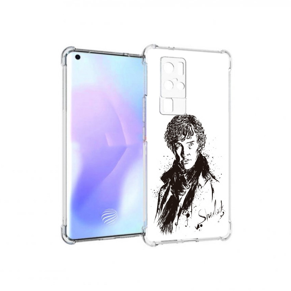 

Чехол MyPads Tocco для Vivo X50 Pro шерлок холмс портрет (PT226970.404.698), Прозрачный, Tocco