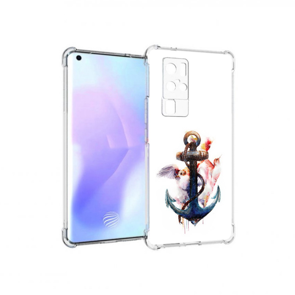 

Чехол MyPads Tocco для Vivo X50 Pro якорь с птицами (PT226970.404.703), Прозрачный, Tocco