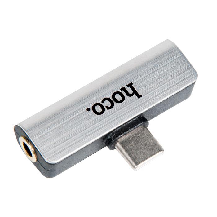 

Аудио-переходник Hoco LS26 Type-C 2-in-1 серебристый