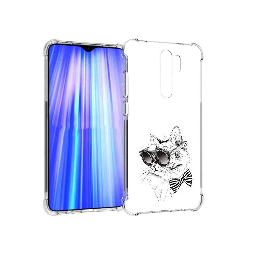 

Чехол MyPads Tocco для Xiaomi Redmi Note 8 Pro крутая кошка в очках (PT135544.276.421), Прозрачный, Tocco