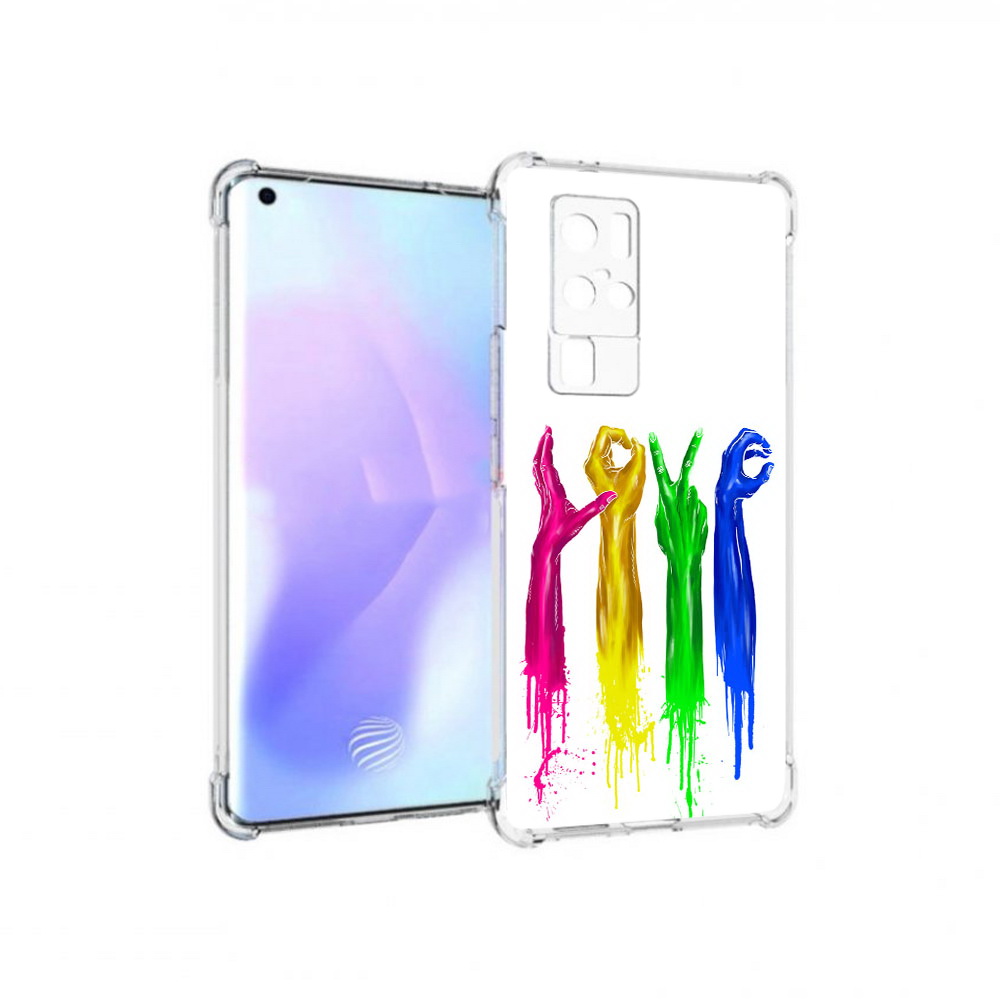

Чехол MyPads Tocco для Vivo X50 Pro яркие руки love (PT226970.404.707), Прозрачный, Tocco