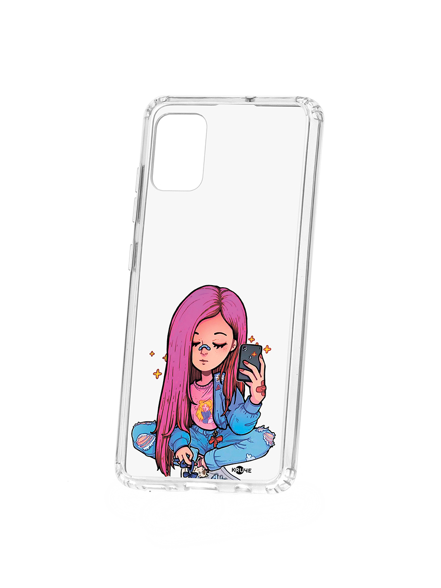 фото Чехол на samsung galaxy a51 kruche print pink hair кruче