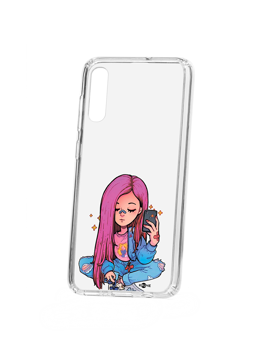 фото Чехол на samsung galaxy a70 2019 kruche print pink hair кruче