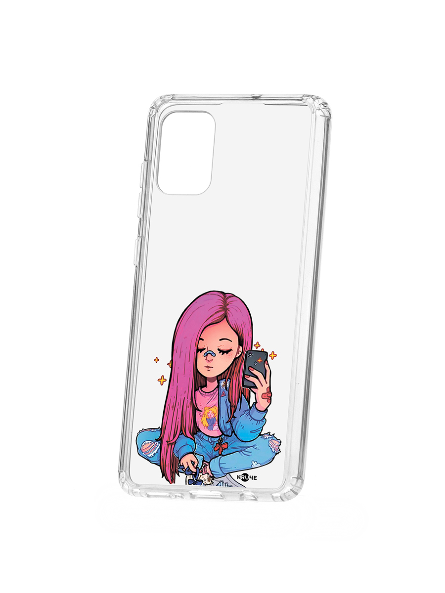 фото Чехол на samsung galaxy a71 kruche print pink hair кruче