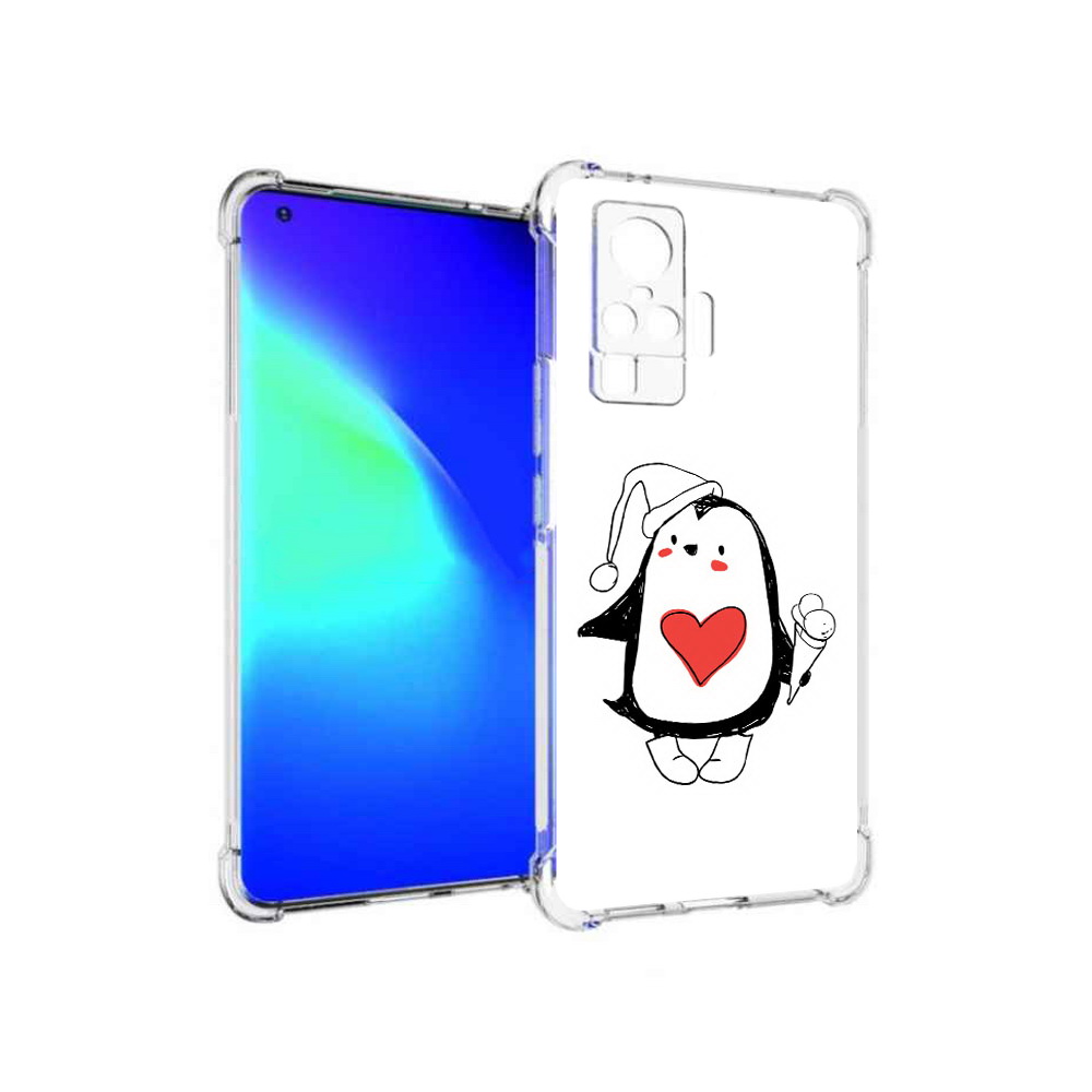 

Чехол MyPads Tocco для Vivo X50 Pro Пингвин с мороженым (PT151209.405.135), Прозрачный, Tocco