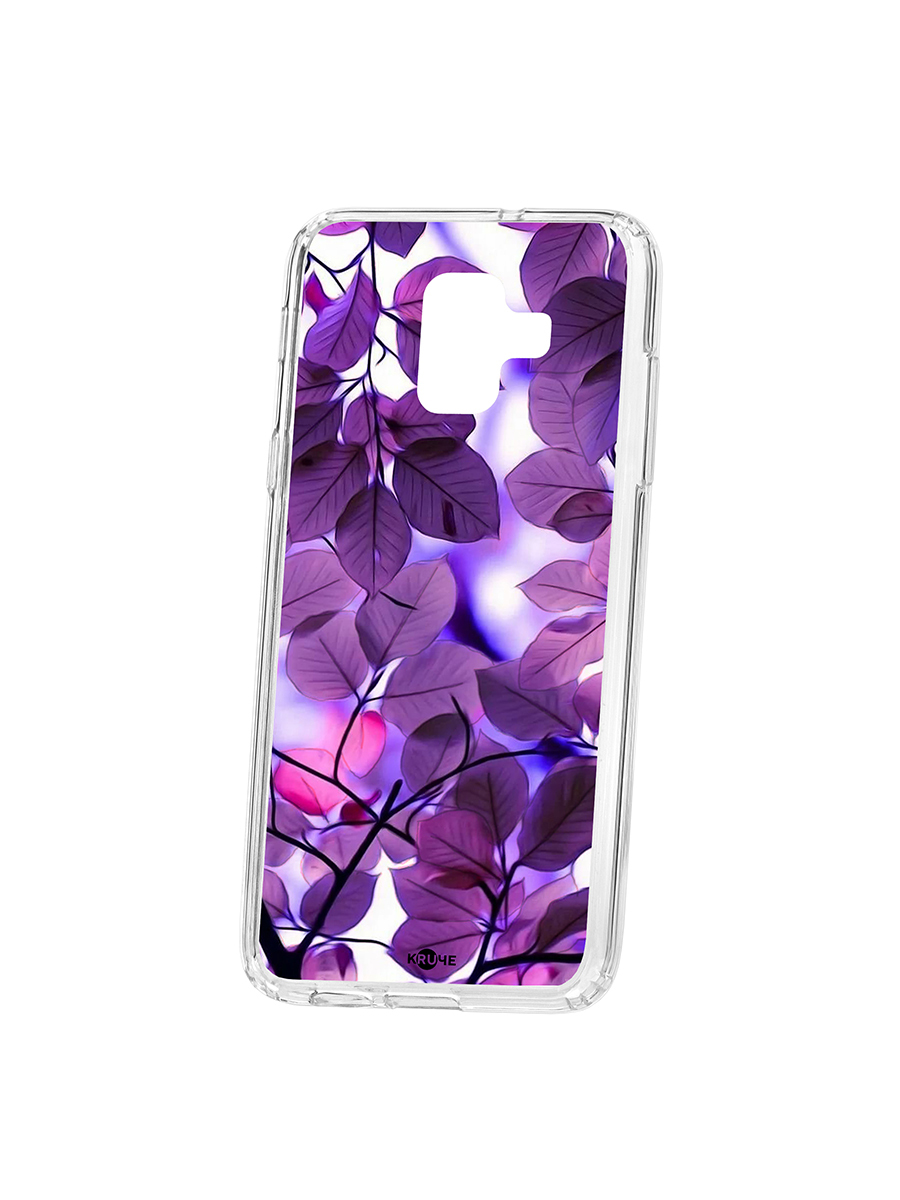 фото Чехол на samsung galaxy a6 (2018) a600f kruche print purple leaves кruче