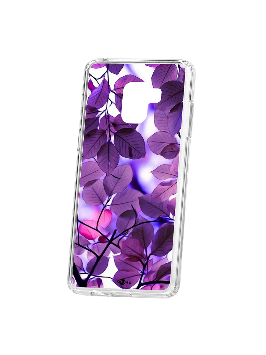 фото Чехол на samsung galaxy a8+ 2018 (a730) kruche print purple leaves кruче