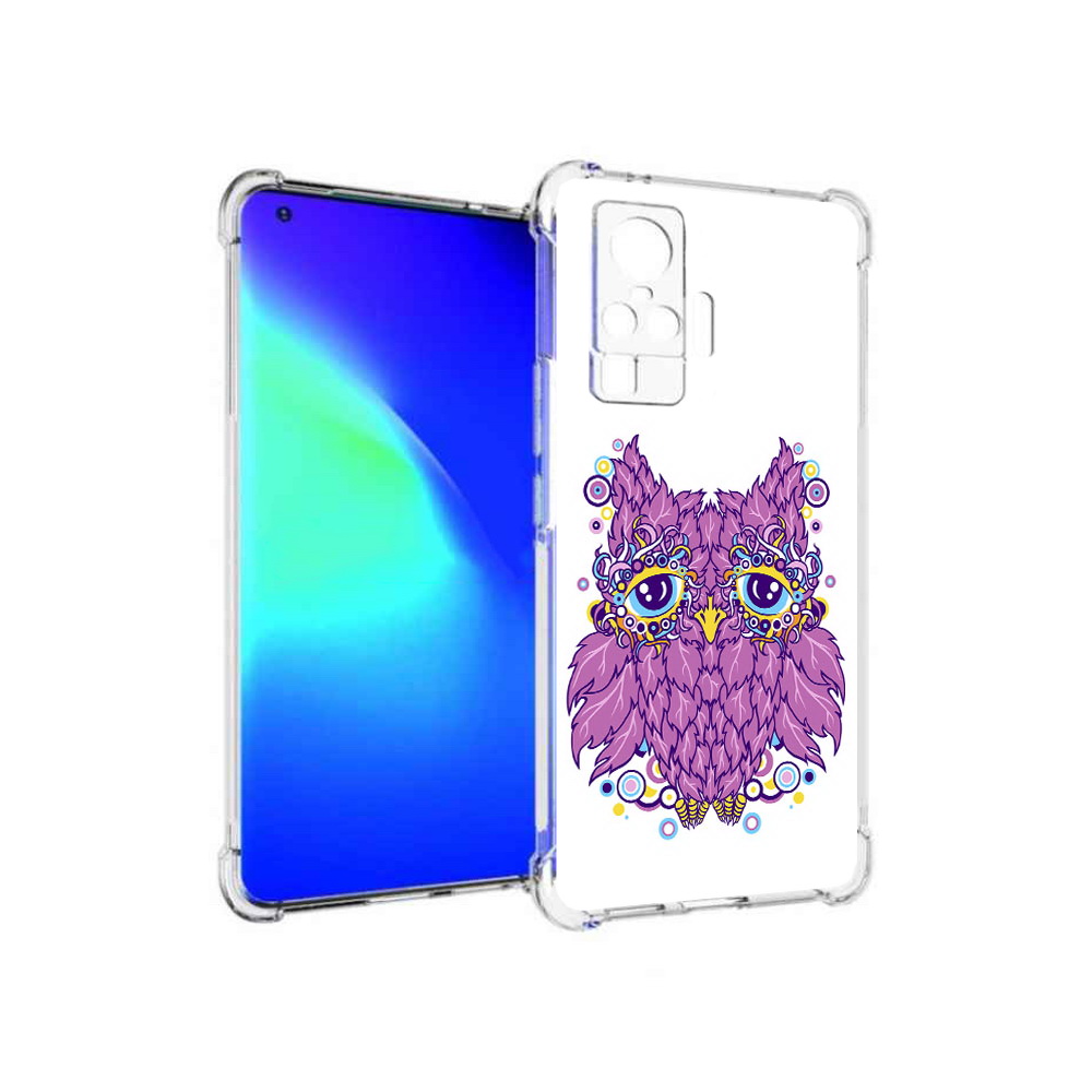

Чехол MyPads Tocco для Vivo X50 Pro Розовая сова (PT151209.405.147), Прозрачный, Tocco