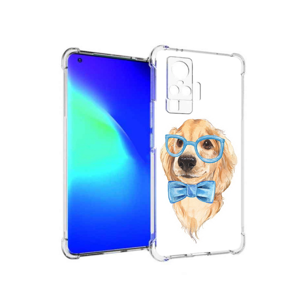 

Чехол MyPads Tocco для Vivo X50 Pro Собака интеллигент (PT151209.405.159), Прозрачный, Tocco
