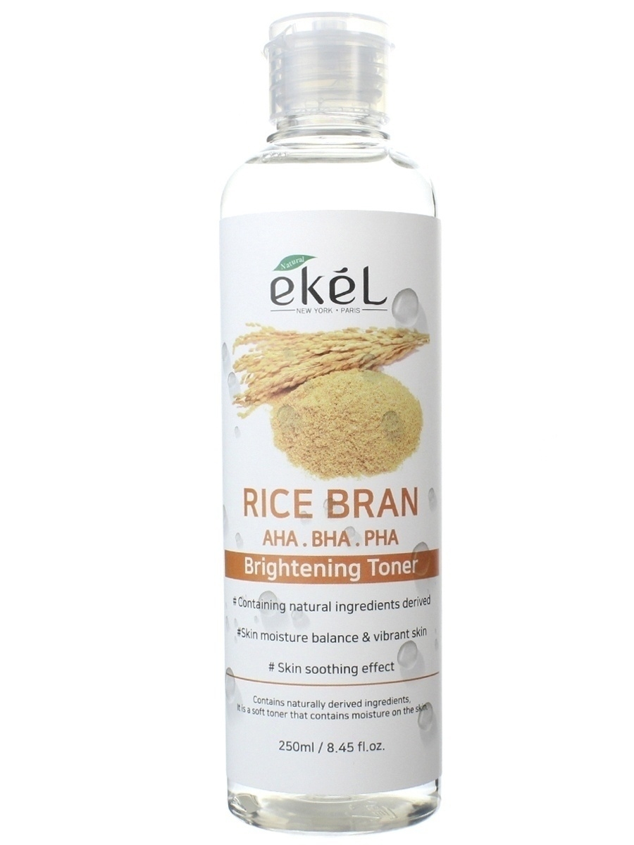 Купить Тонер EKEL с AHA/BHA/PHA кислотами и рисовыми отрубями Brightening Toner Rice Bran 250 мл