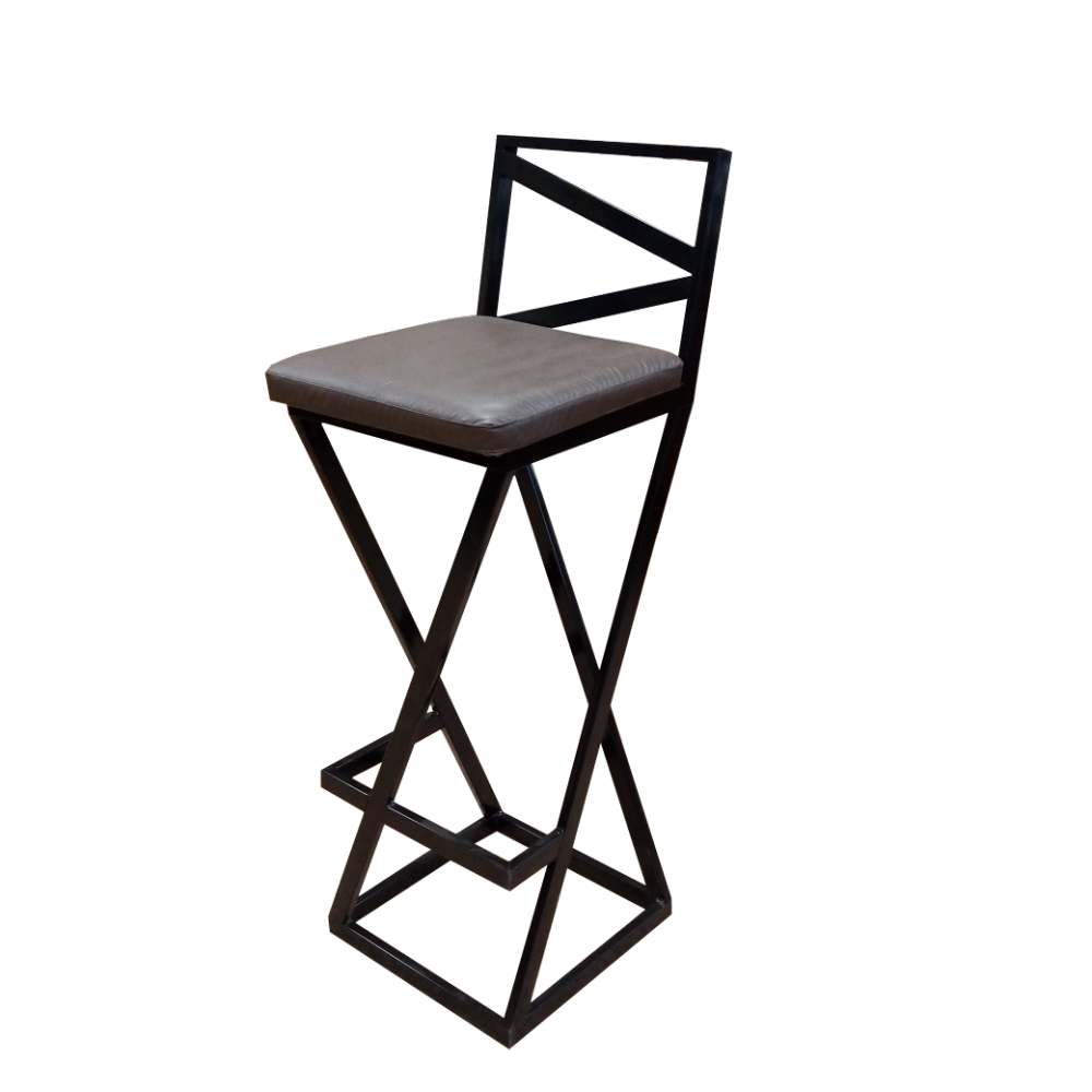 фото Барный стул new victoria лофт с мягким сиденьем черный - шоколад