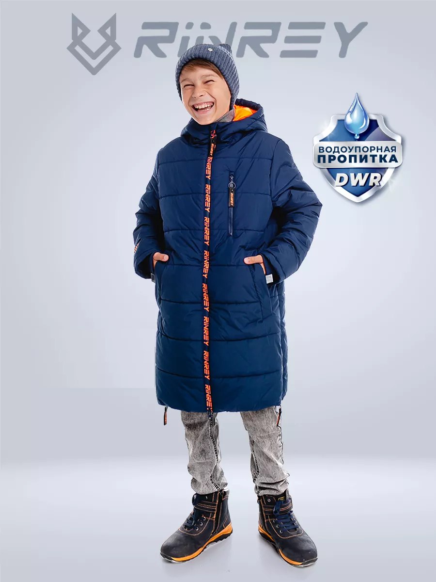 Пальто детское RINREY MSPJB10, синий, 140 серое пальто пуховик herno детское