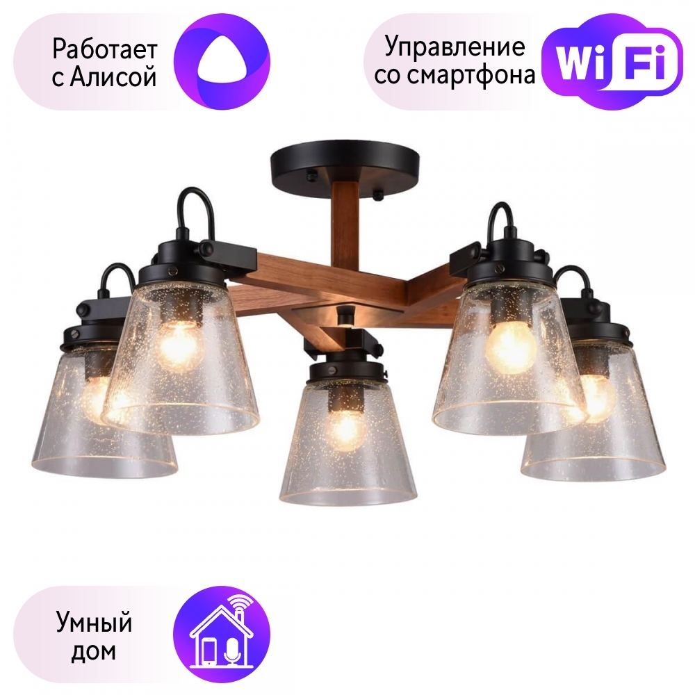 

Люстра с поддержкой Алисы потолочная Omnilux OML-51007-05-A