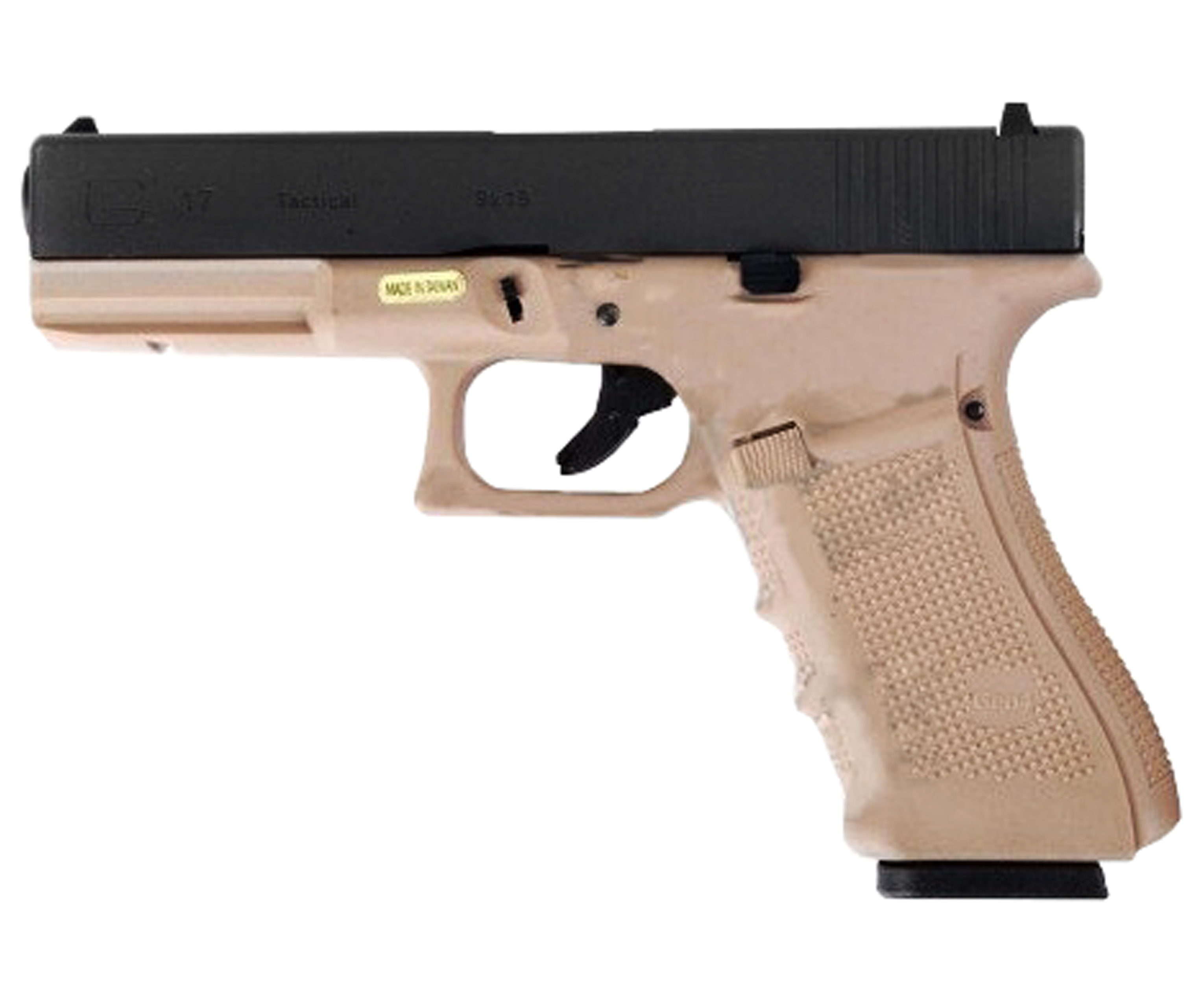 фото Страйкбольный пистолет we glock 17 gen5 6 мм, gbb, gas, tan, black f