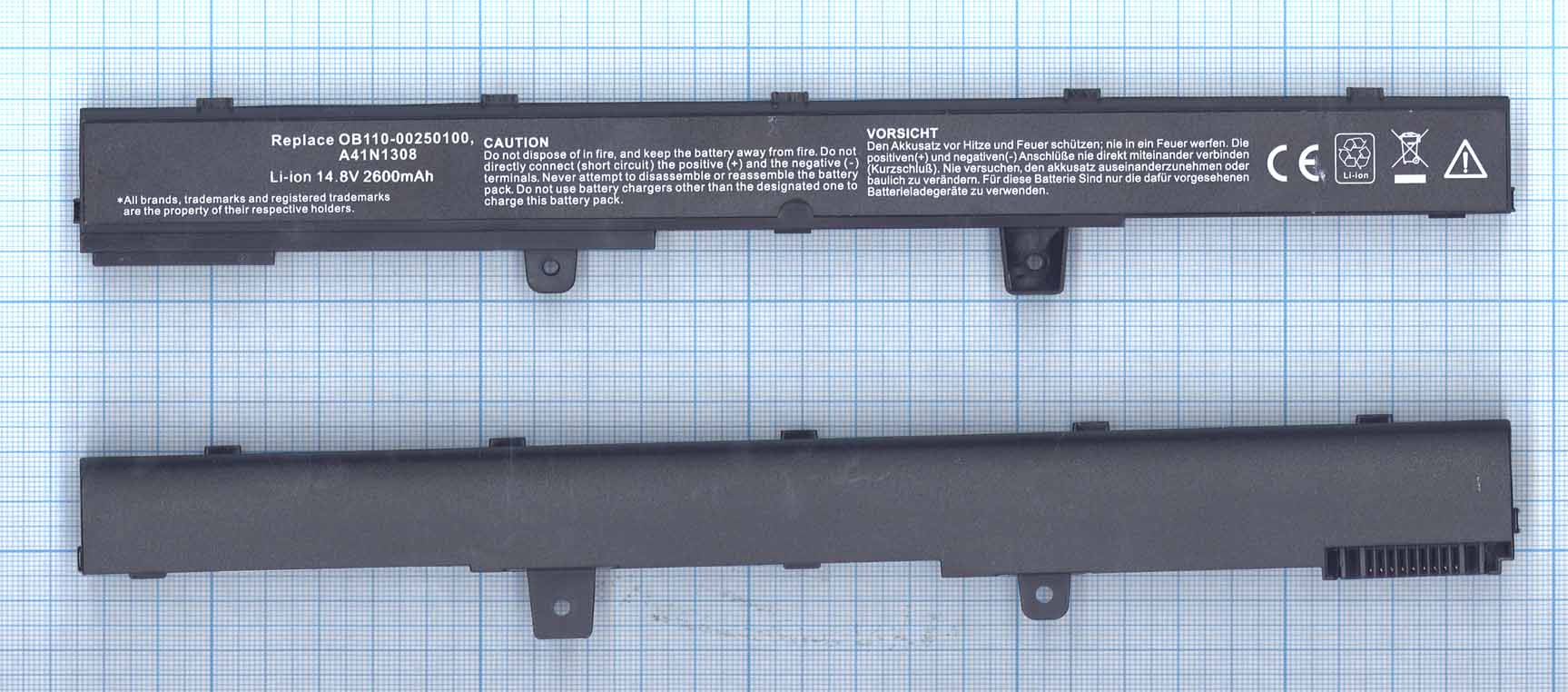 фото Аккумуляторная батарея для ноутбука asus x441ca x551ca (a41n1308) 14.8v 2600mah oem черная