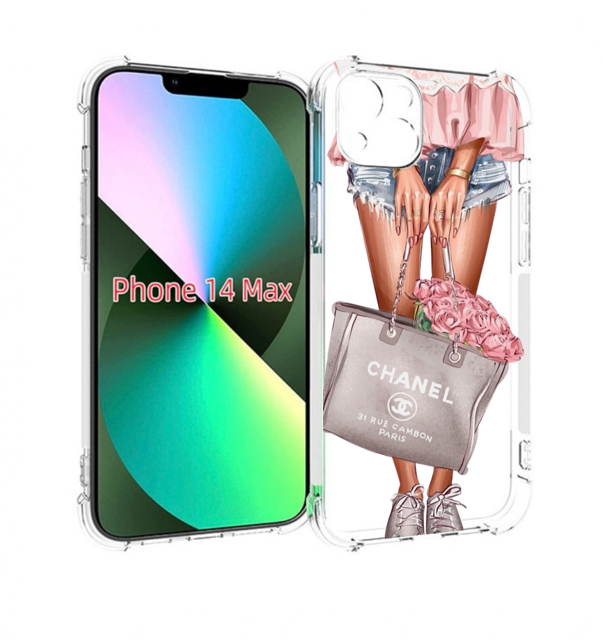Чехол MyPads Сумка-с-цветами женский для iPhone 14 Plus (6.7)