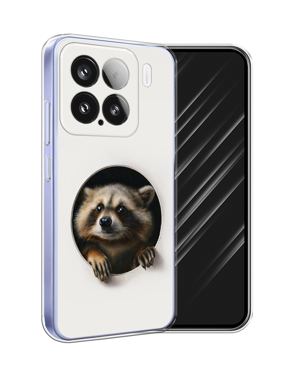 

Чехол Awog на Xiaomi 15 "Любопытный енот", Коричневый;черный;белый, 323650-1