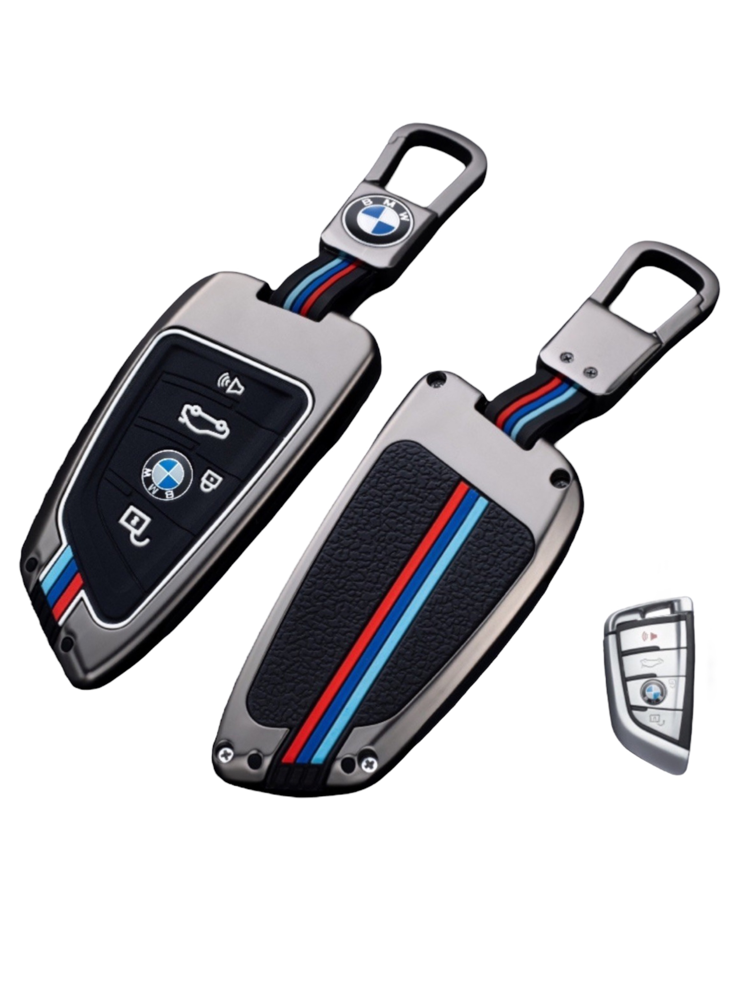 Чехол для ключа T-Carbon цинковый сплав forBMWbrown1 BMW БМВ черный титан 4 кнопки