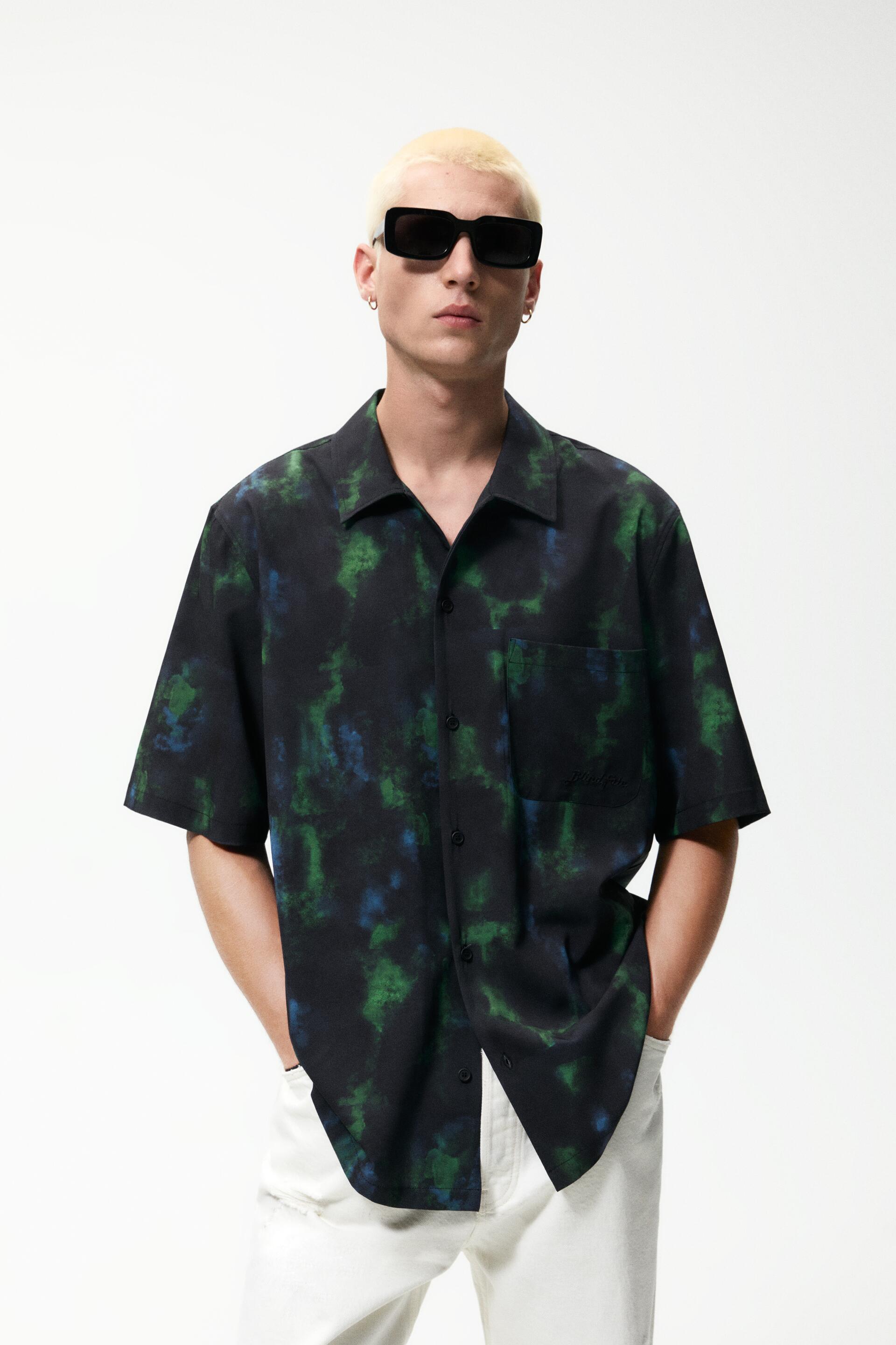 

Рубашка мужская ZARA 06085328 зеленая S (доставка из-за рубежа), 06085328