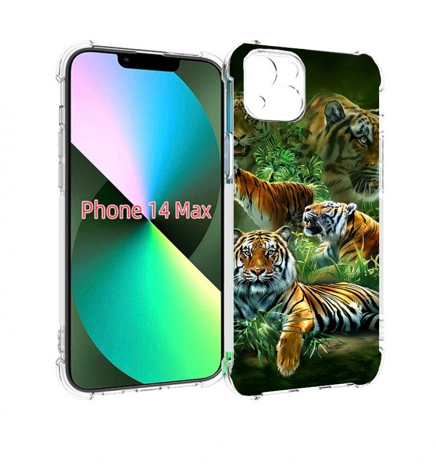 

Чехол MyPads Тигры для iPhone 14 Plus (6.7), Прозрачный, Tocco