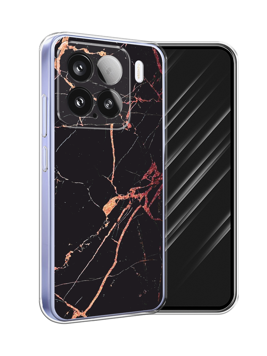 

Чехол Awog на Xiaomi 15 "Мрамор розовое золото", Черный;розовый, 323650-1
