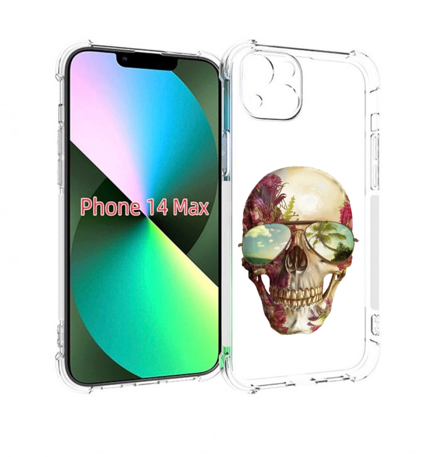 

Чехол MyPads Череп с очками для iPhone 14 Plus (6.7), Прозрачный, Tocco