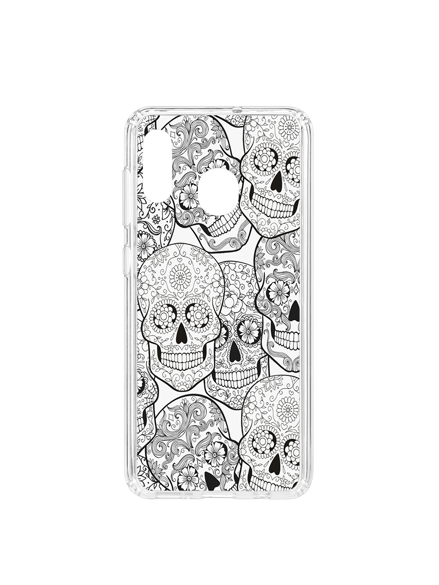 фото Чехол на samsung galaxy a20 2019 kruche print skull black кruче