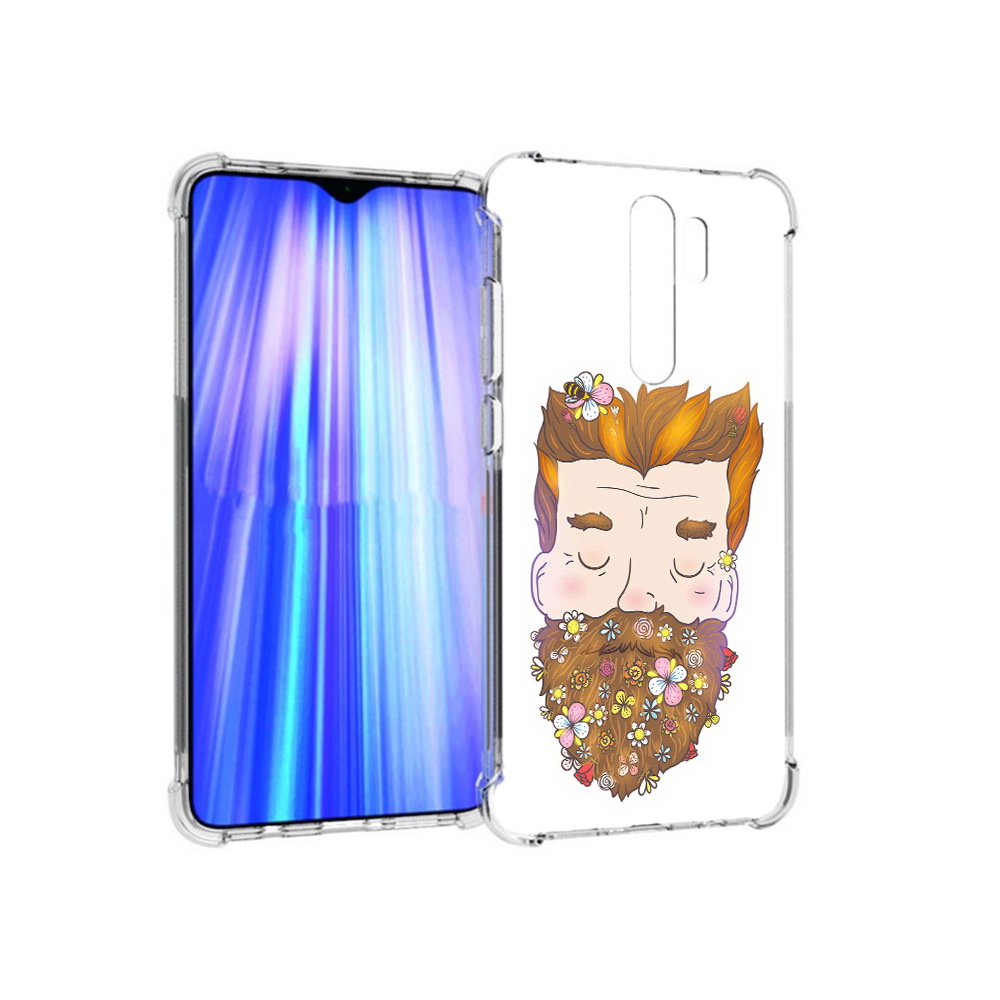 

Чехол MyPads Tocco для Xiaomi Redmi Note 8 Pro мужчина с цветами в бороде, Прозрачный, Tocco