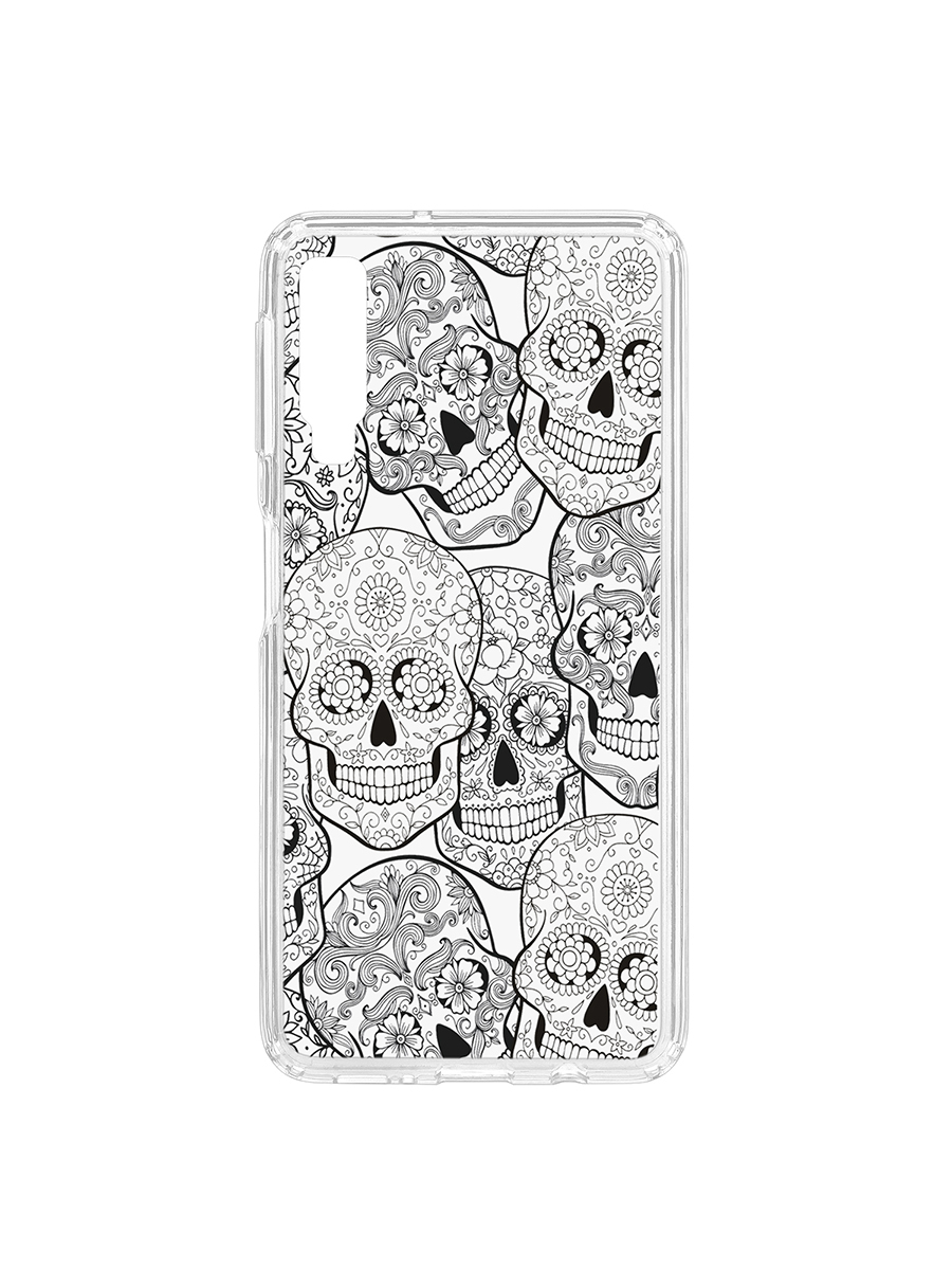 фото Чехол на samsung galaxy a7 (2018) a750 kruche print skull black кruче