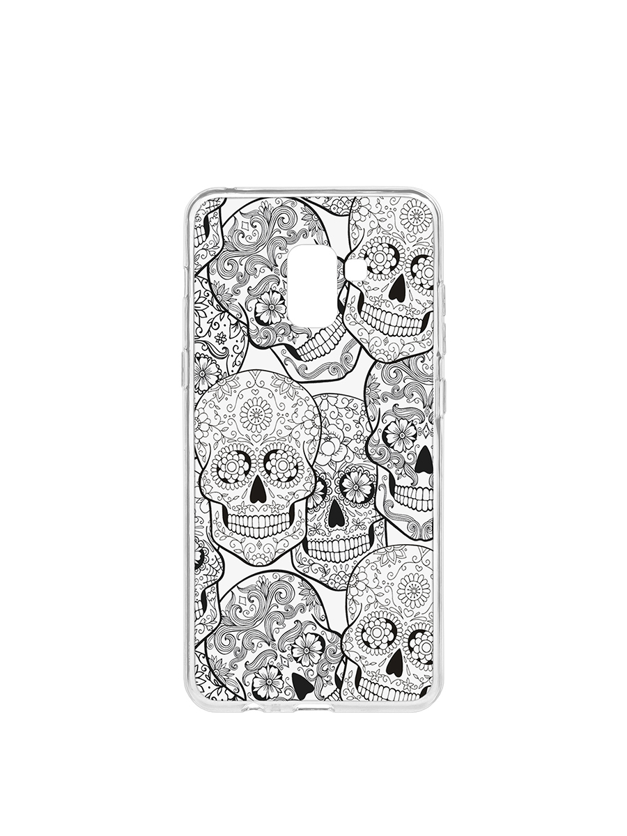 фото Чехол на samsung galaxy a8+ 2018 (a730) kruche print skull black кruче