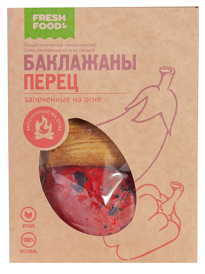 

Смесь овощей Fresh Food запеченных, баклажан и красный перец, в вакууме, 350 г