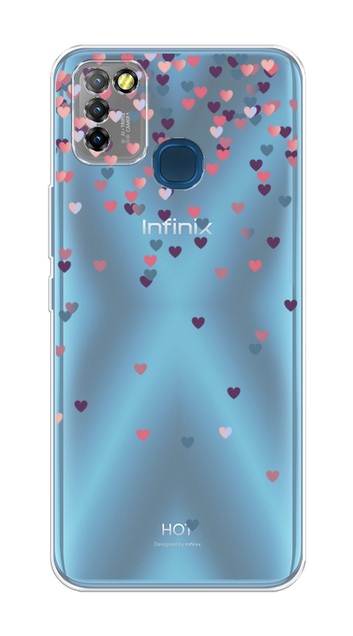 

Чехол на Infinix HOT 10 Lite "Посыпка сердечки", Розовый;фиолетовый, 3100350-3